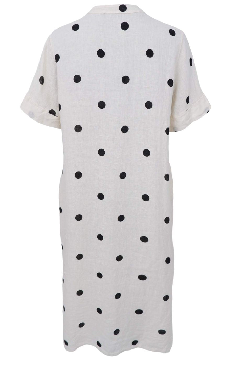Black Colour Kjole - Melina Long Linen - Dot