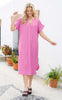 Black Colour Kjole - Samos - Pink