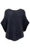 Black Colour Poncho - Pella - Dark Grey