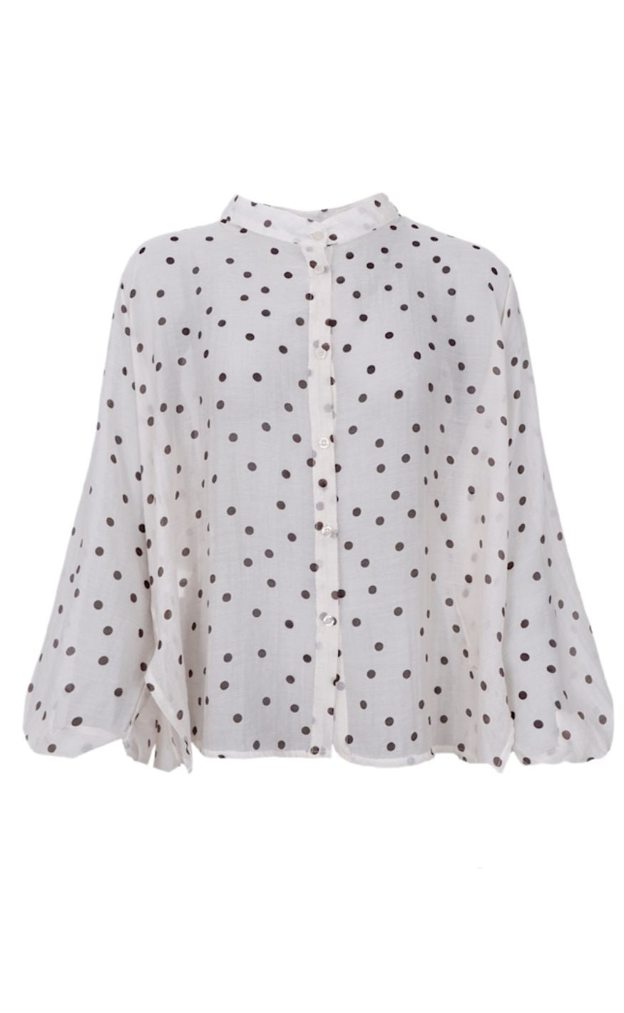 Black Colour Skjorte - Amila - Off White