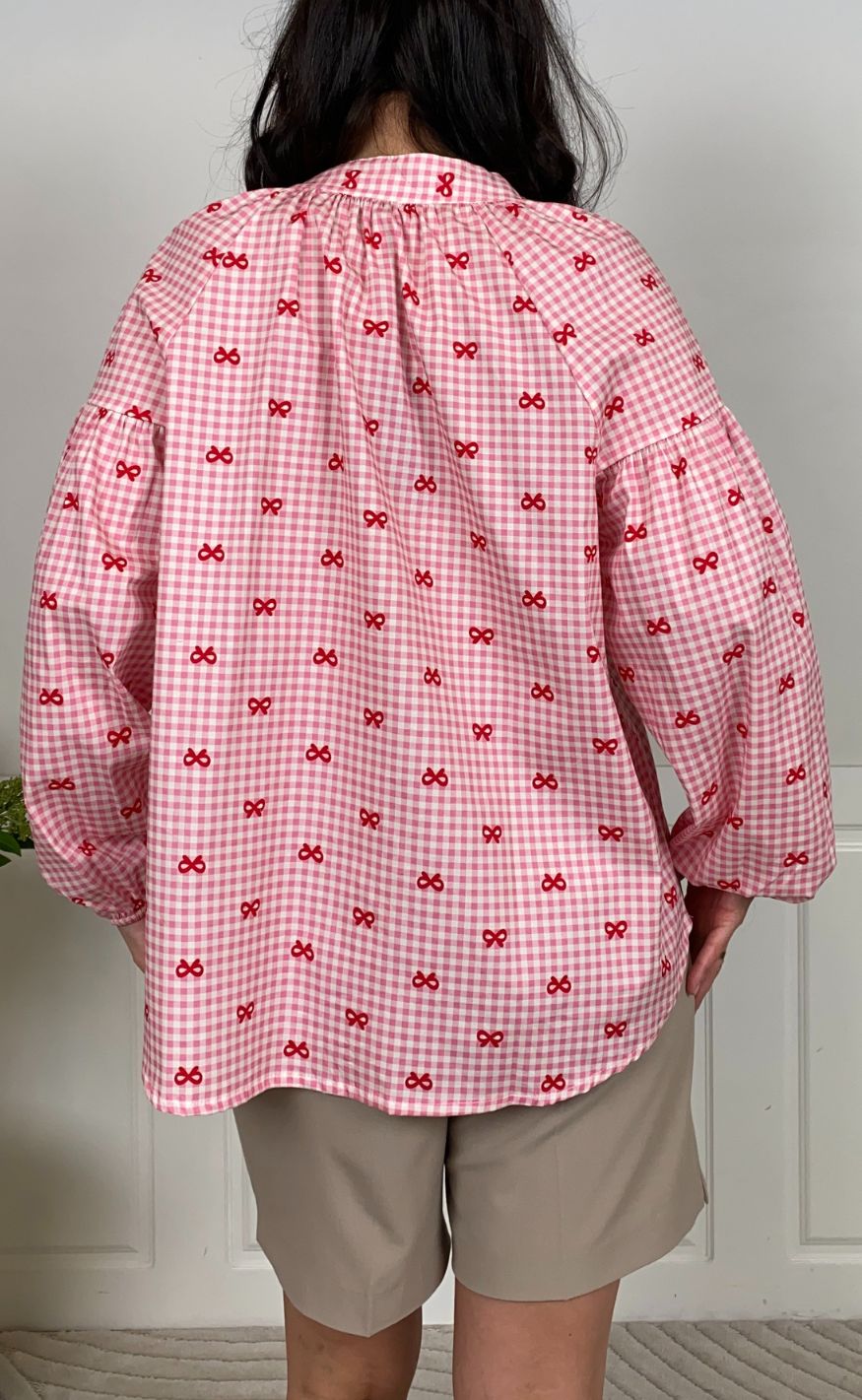 Black Colour Skjorte - Witty - Pink Bow