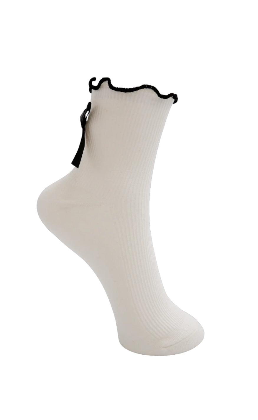 Black Colour Strømper - Bassie - White
