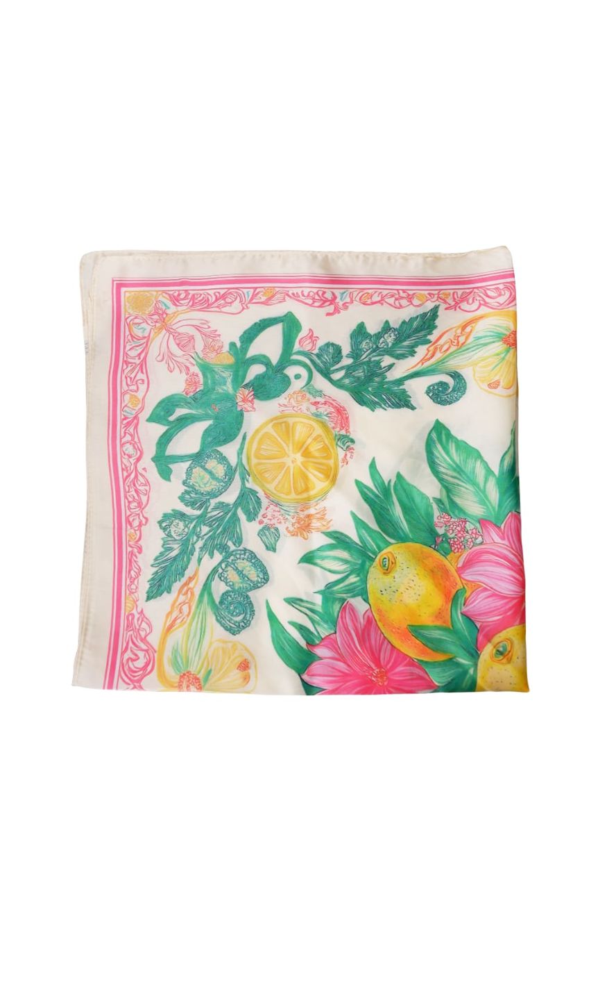 Black Colour Tørklæde - Lemon Mini - Pink Multi
