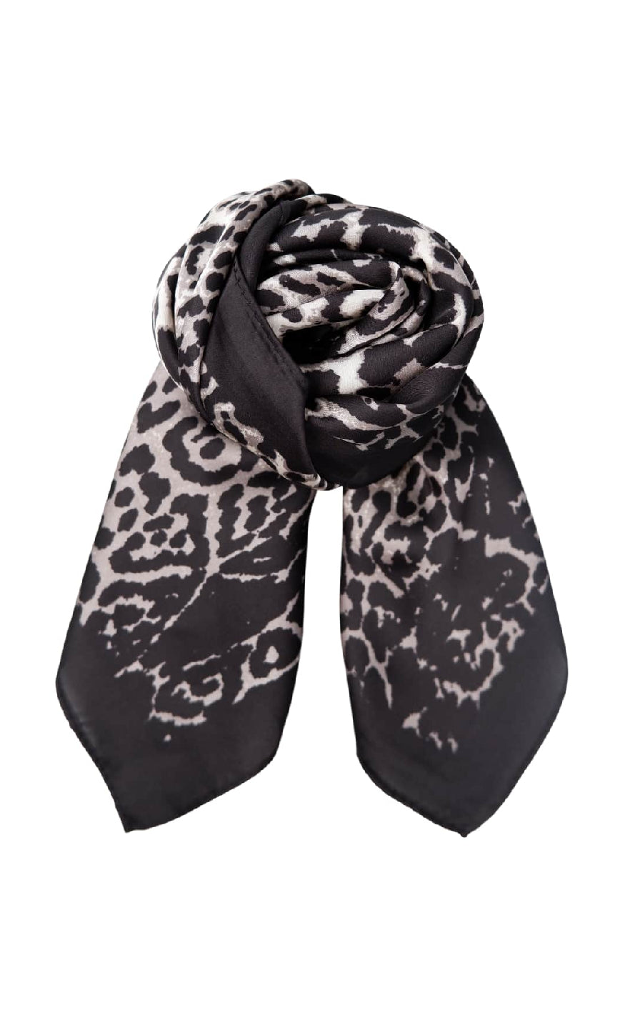 Black Colour Tørklæde - Rani Leo Mini - Grey