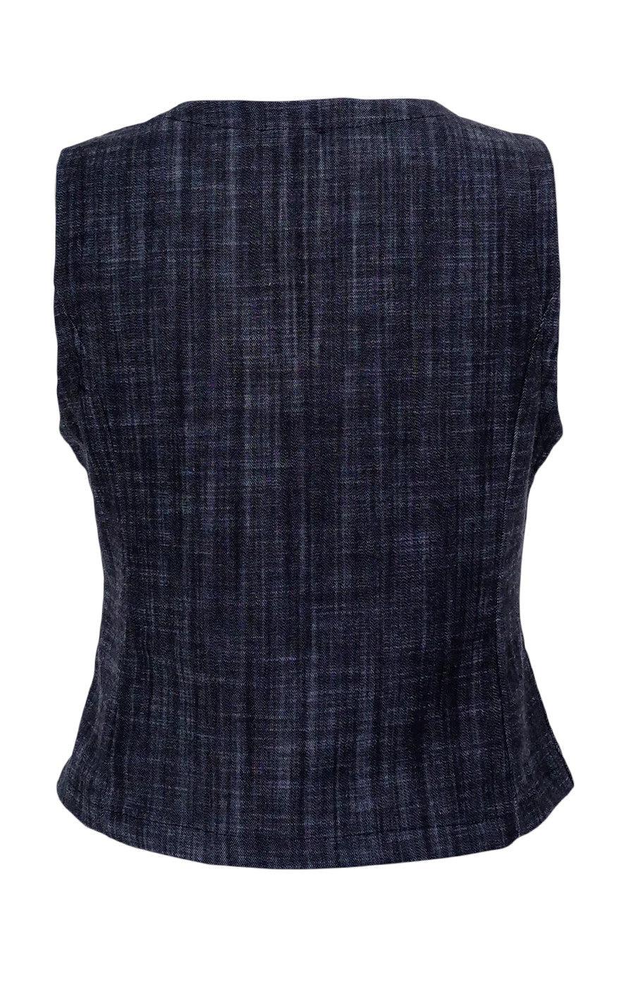 Black Colour Vest - Box - Black Denim