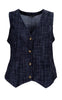 Black Colour Vest - Box - Black Denim