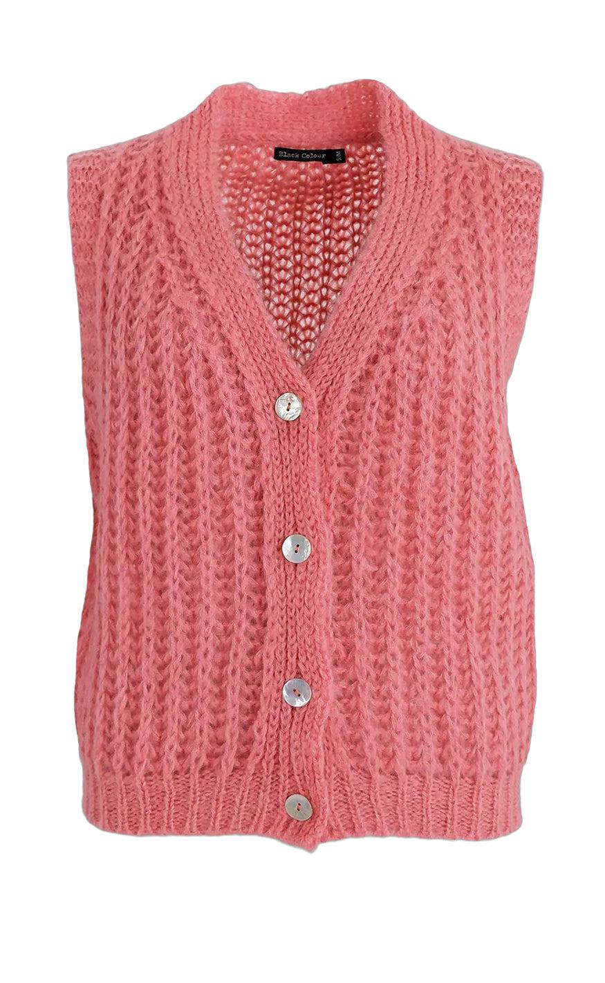 Black Colour Vest - Casey - Candy Coral