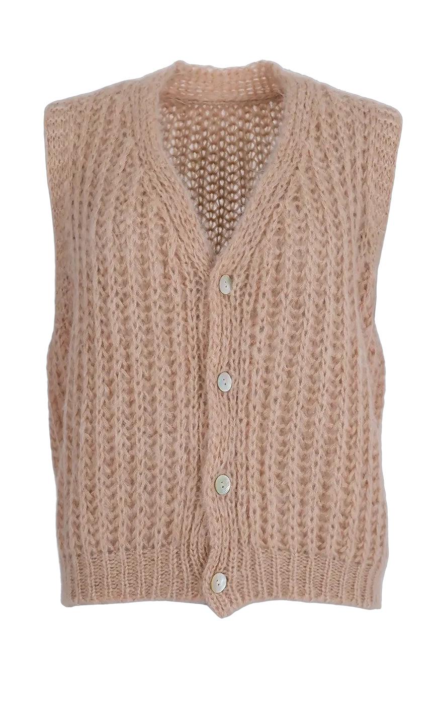 Black Colour Vest - Casey - Latte