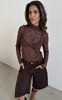 Continue Bluse - Alberte - Brown