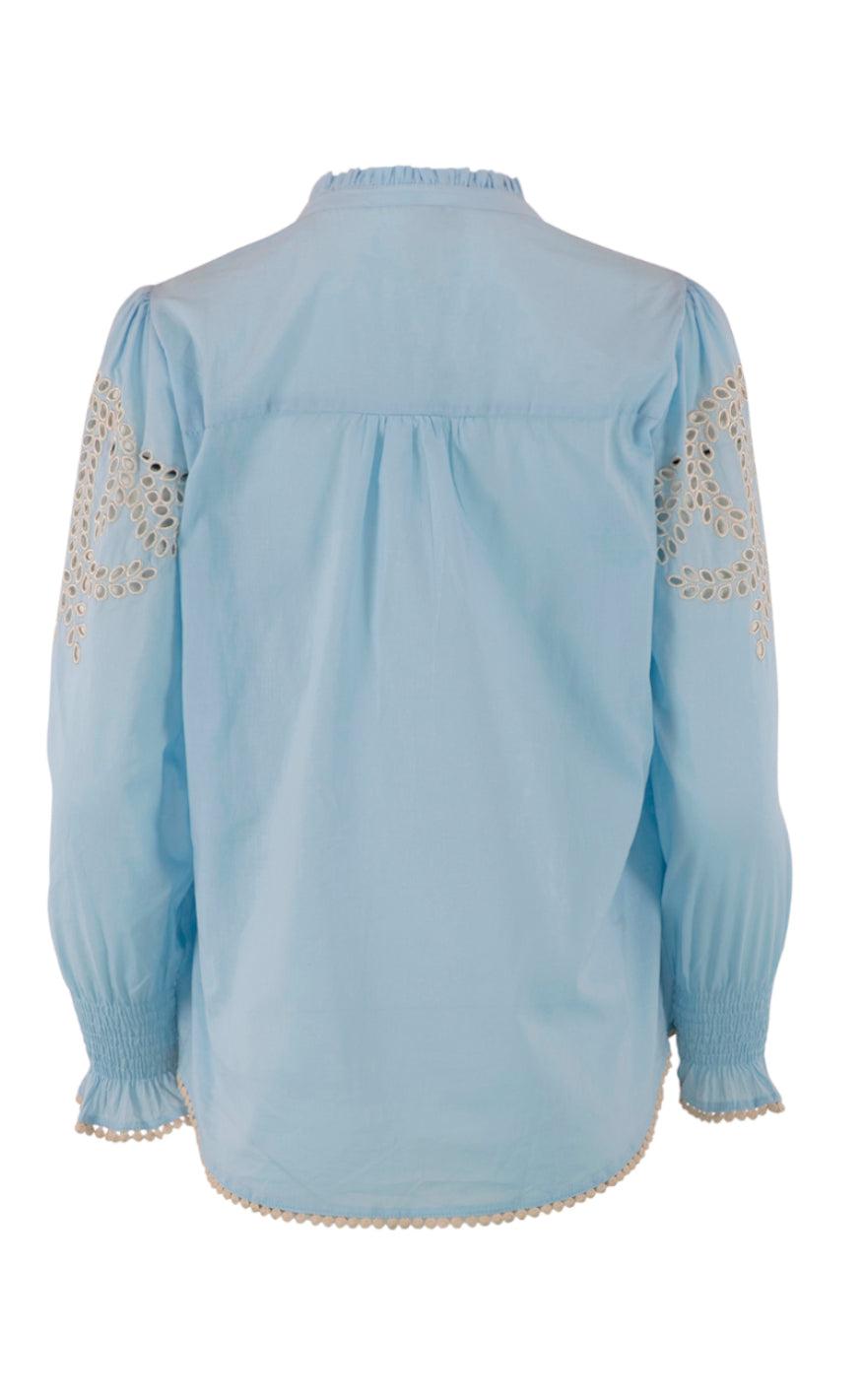 Continue Bluse - Asta - Light Blue White