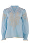 Continue Bluse - Asta - Light Blue White