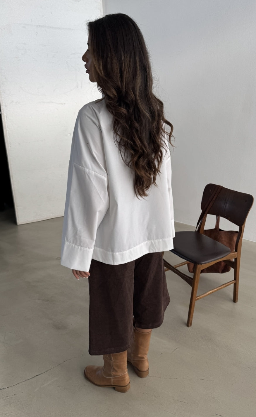 Continue Bluse - Klara High Neck - White