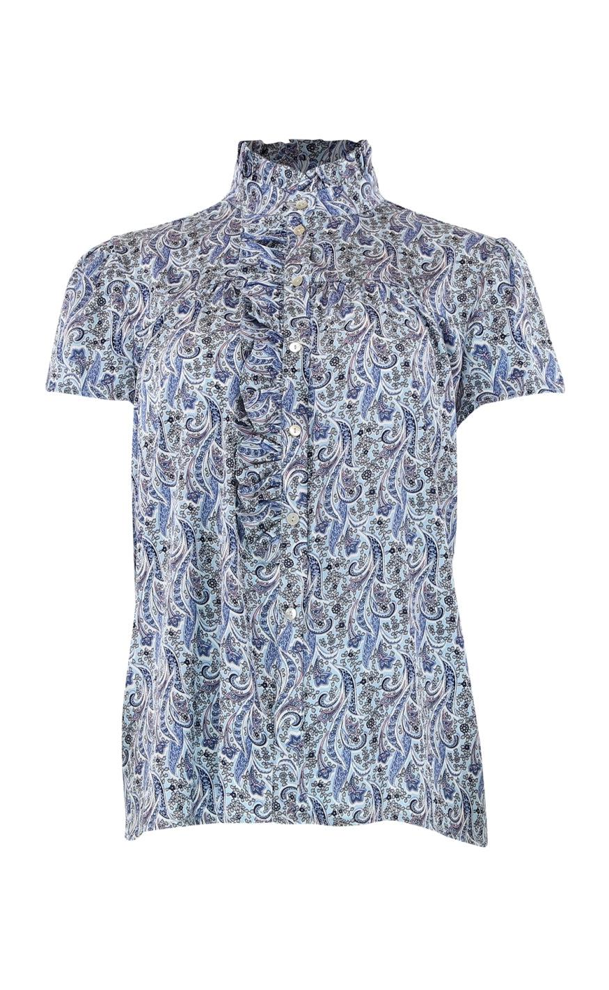 Continue Bluse - Malika - Blue Paisley