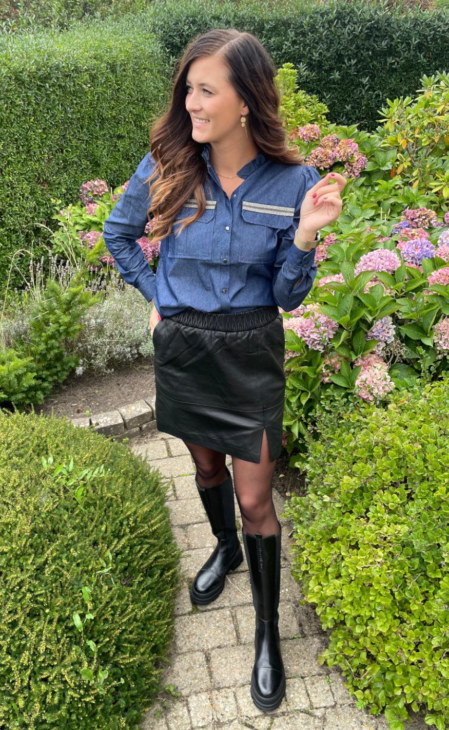 Continue Bluse - Mili Sequens - Denim