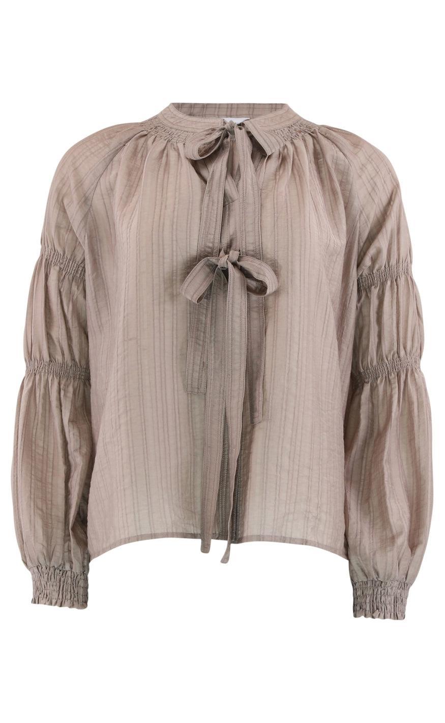 Continue Bluse - Mona bow - Nougat