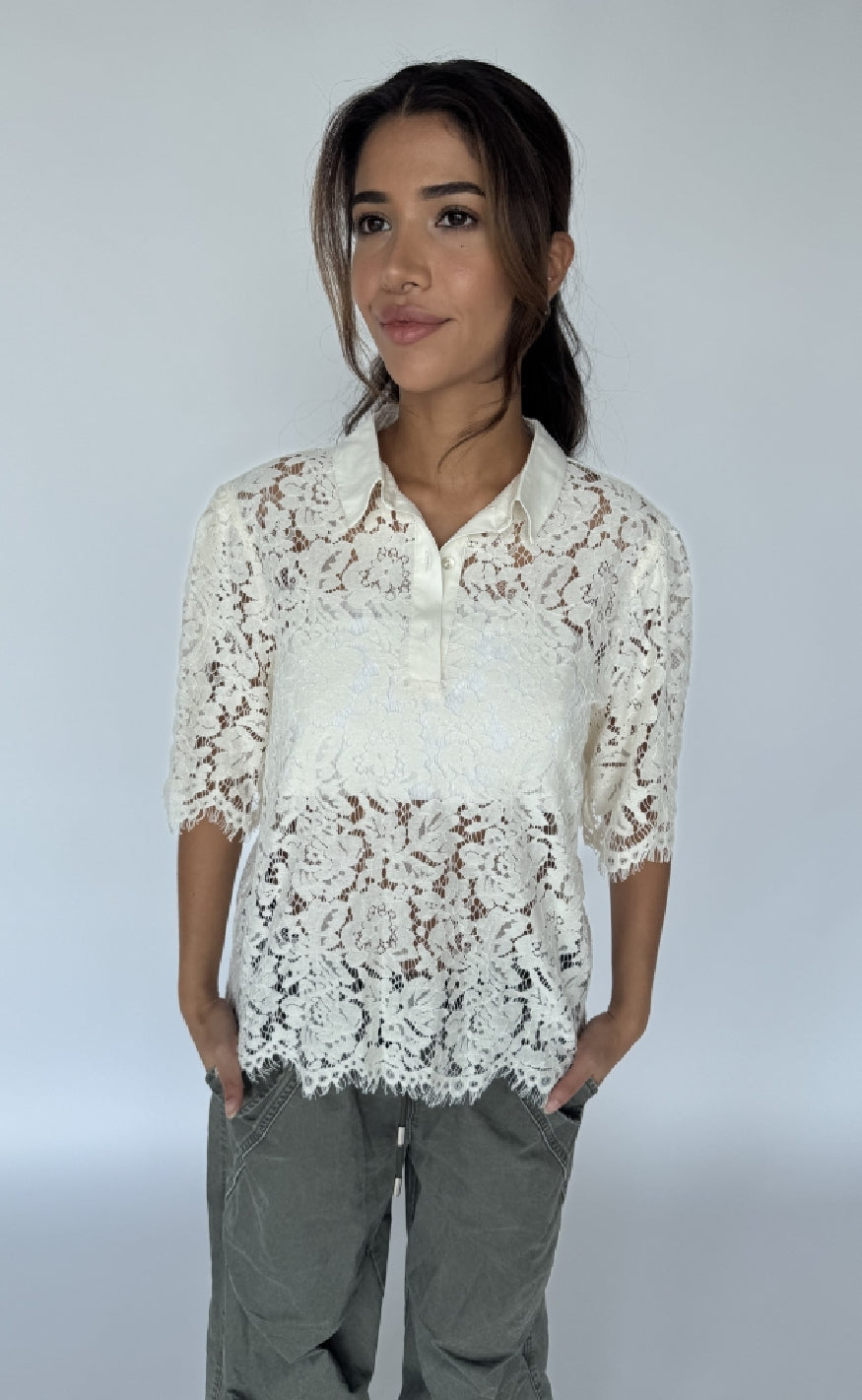 Continue Bluse - Paloma Lace - Off White