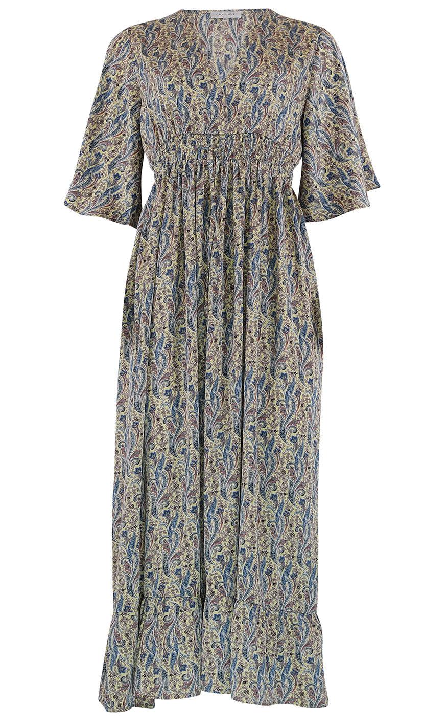 Continue Kjole - Thilde - Yellow Paisley