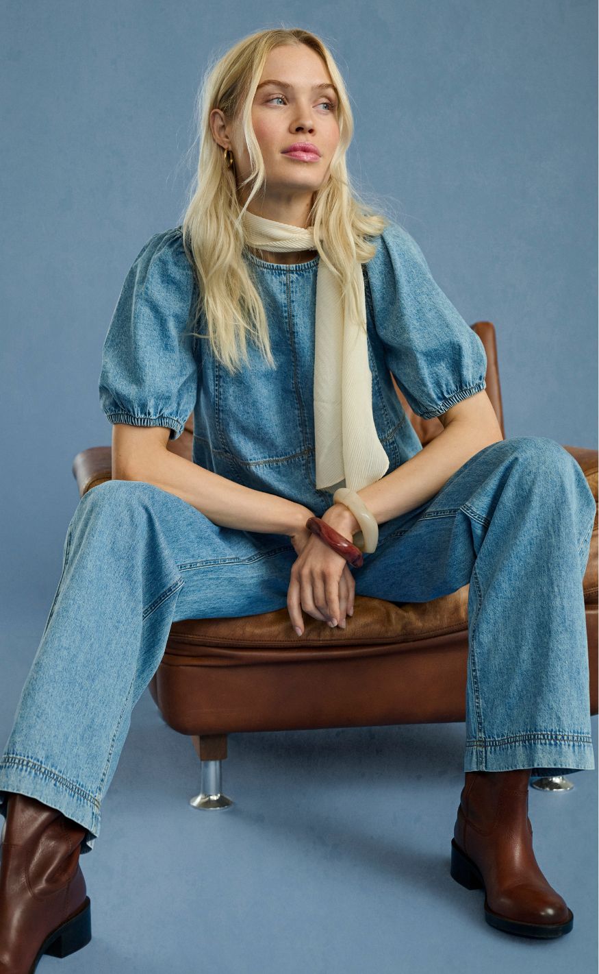 Culture Bluse - Adele Arpa - Blue Stone Wash