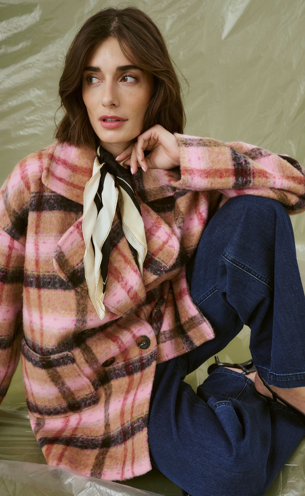 Culture Frakke - Shila - Brown/Red Check