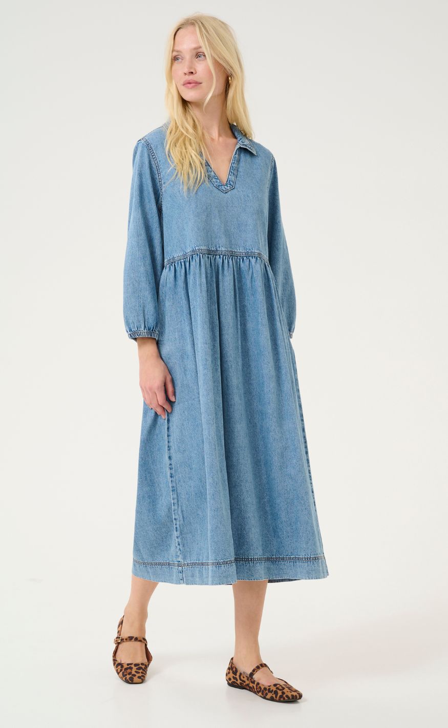 Culture Kjole - Adele Arpa - Blue Stone Wash