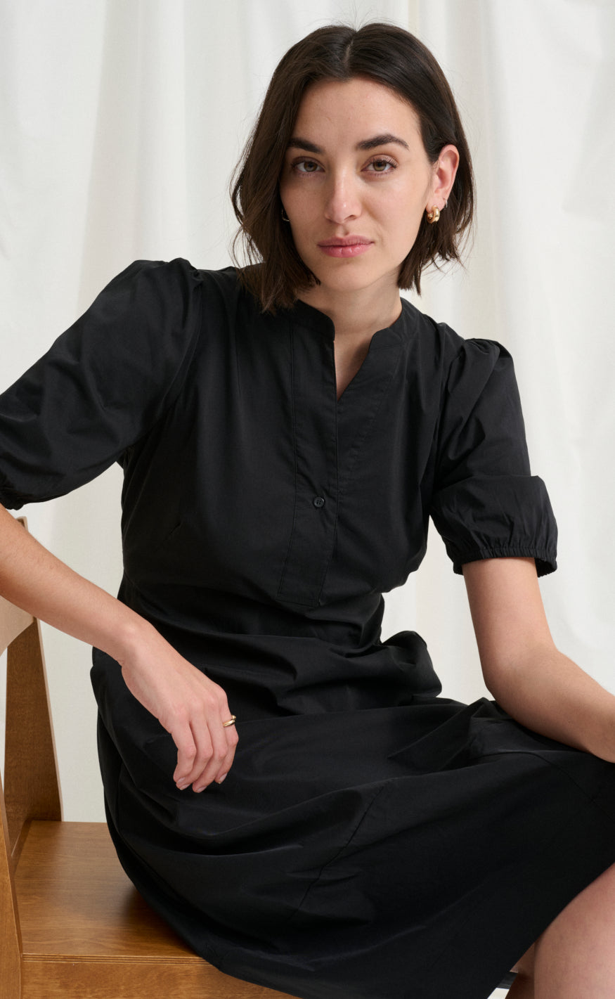 Culture Kjole - Antoinett SS Placket - Black