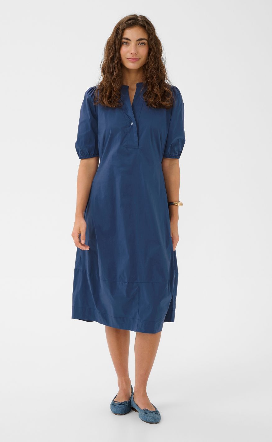Culture Kjole - Antoinett SS Placket - True Navy