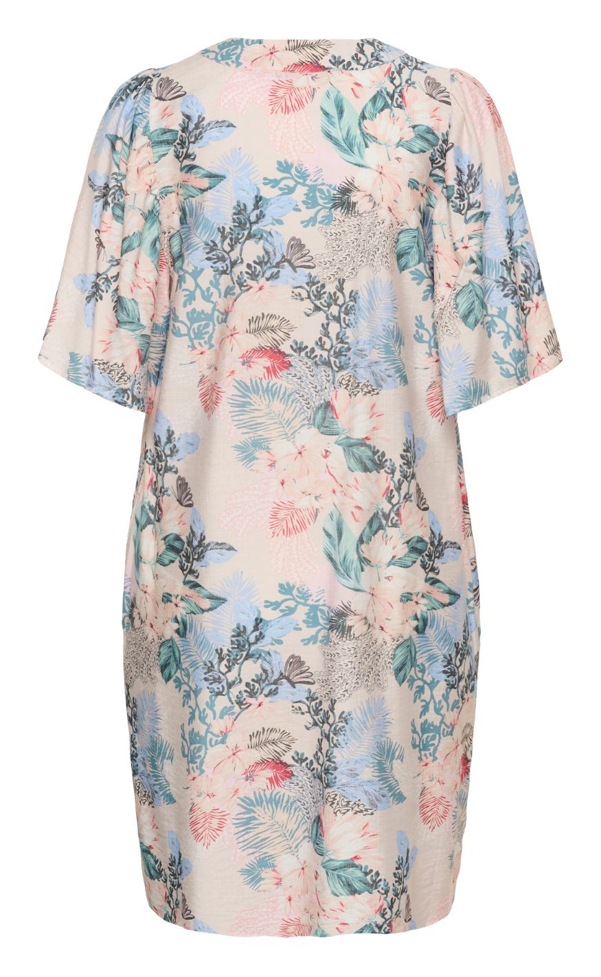 Culture Kjole - Lotus Greece Short - Whitecap/Blue Leaf
