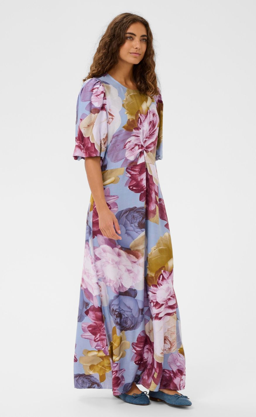 Culture Kjole - Magna Greece - Blue//Pink/Yellow Flower