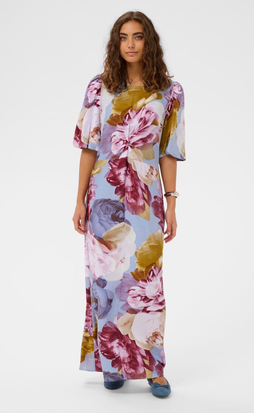 Culture Kjole - Magna Greece - Blue//Pink/Yellow Flower