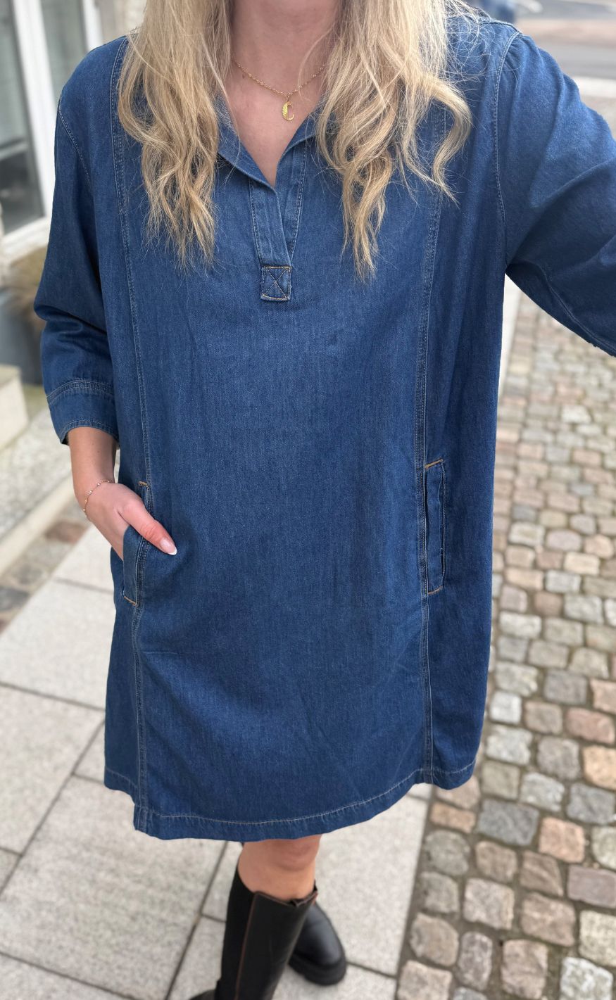 Culture Kjole - Pin Arpa - Dark Blue Wash