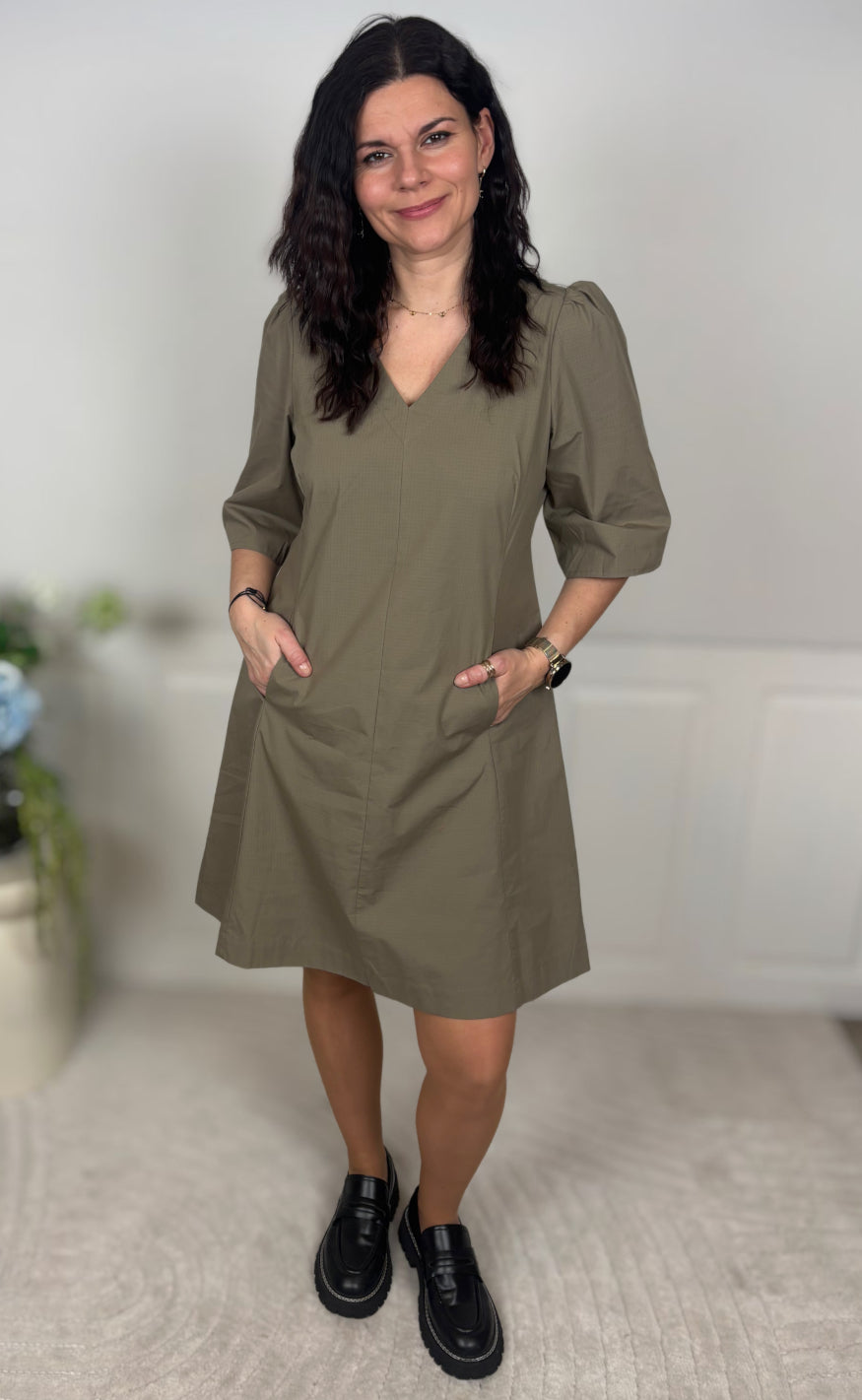 Culture Kjole - Ubendine - Dusky Green