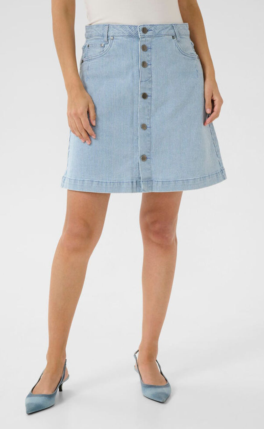 Culture Nederdel - Milky Short - Blue/White Stripe
