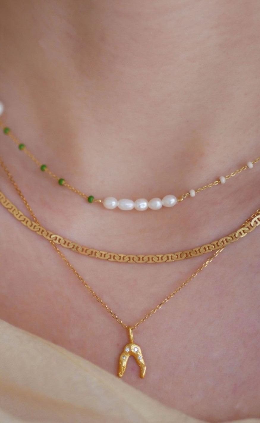 ENAMEL Copenhagen Halskæde - Wishbone - Gold Colour