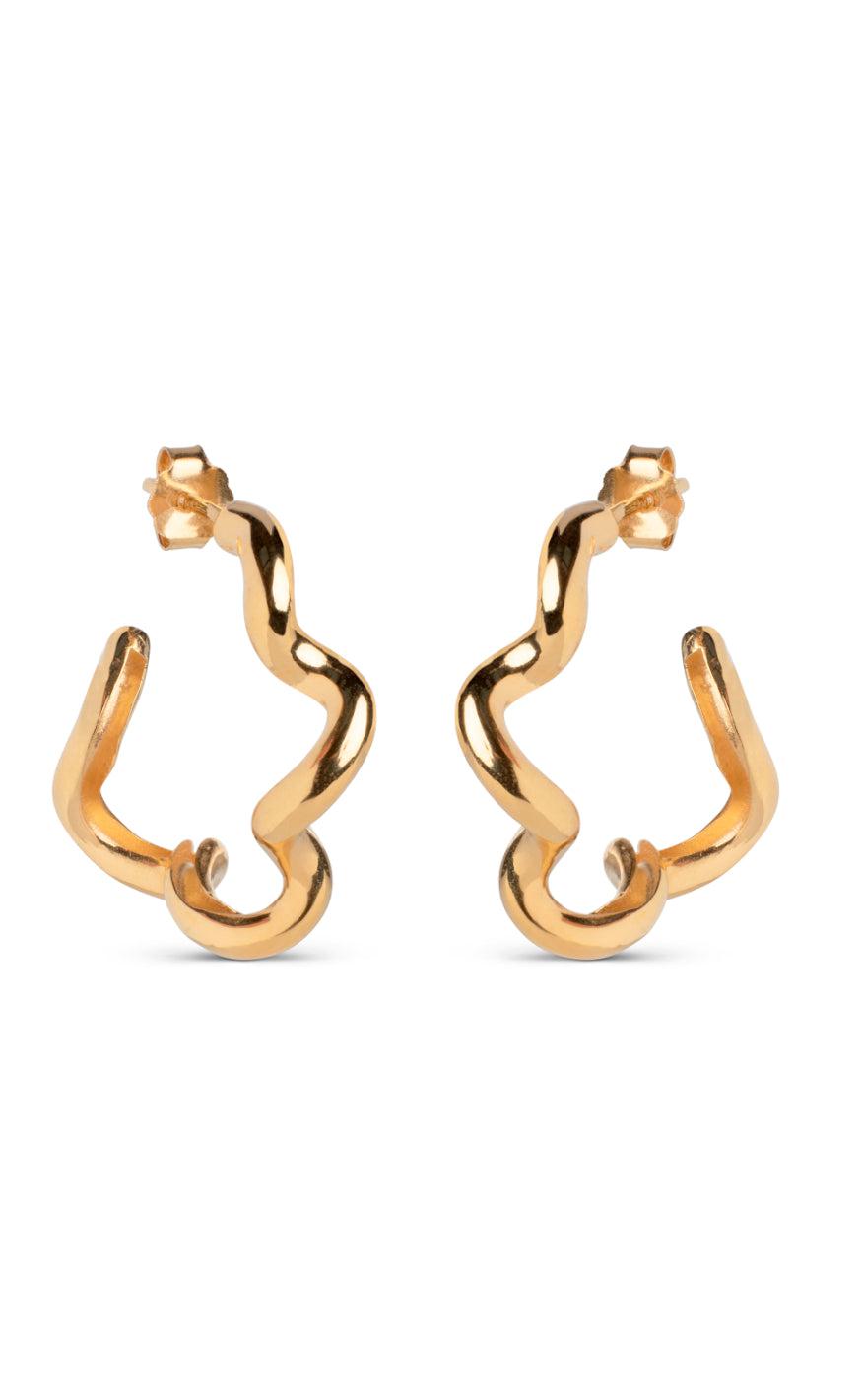 ENAMEL Copenhagen Øreringe - Curly - Gold Colour