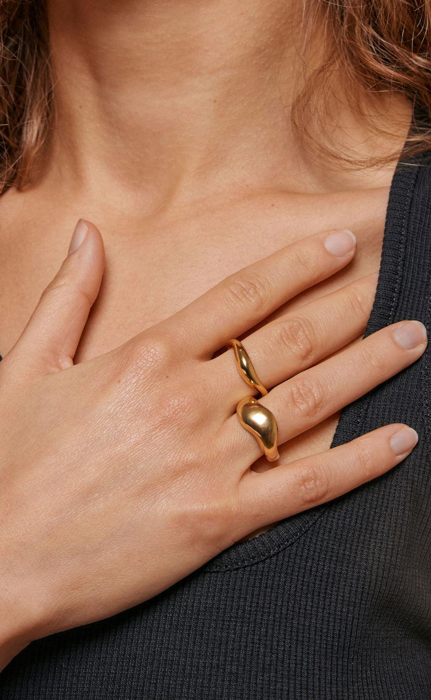 ENAMEL Copenhagen Ring - Agnete Large - Gold Colour