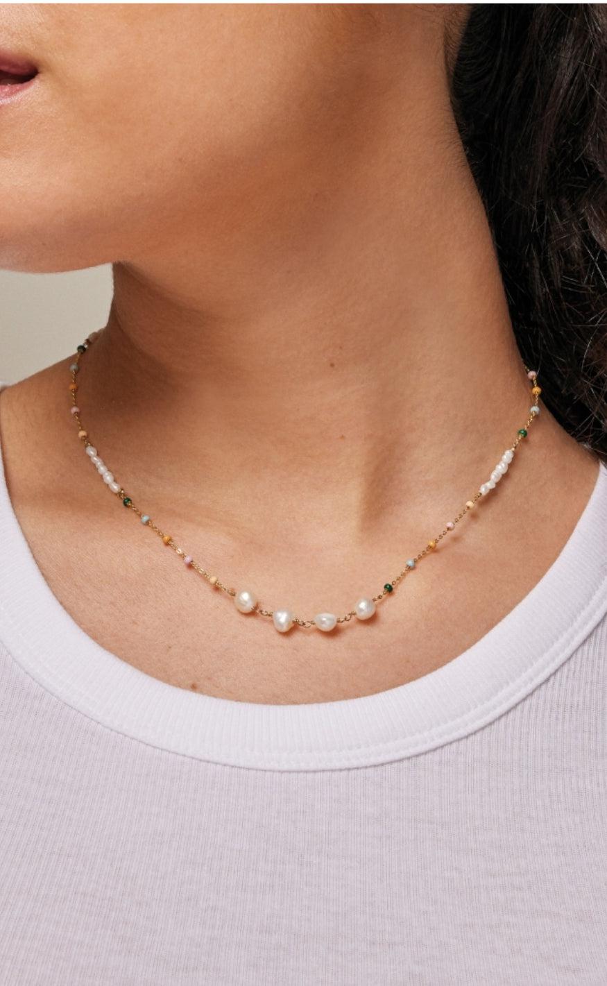 Enamel Halskæde - Lola Perla - Dreamy/Pearl