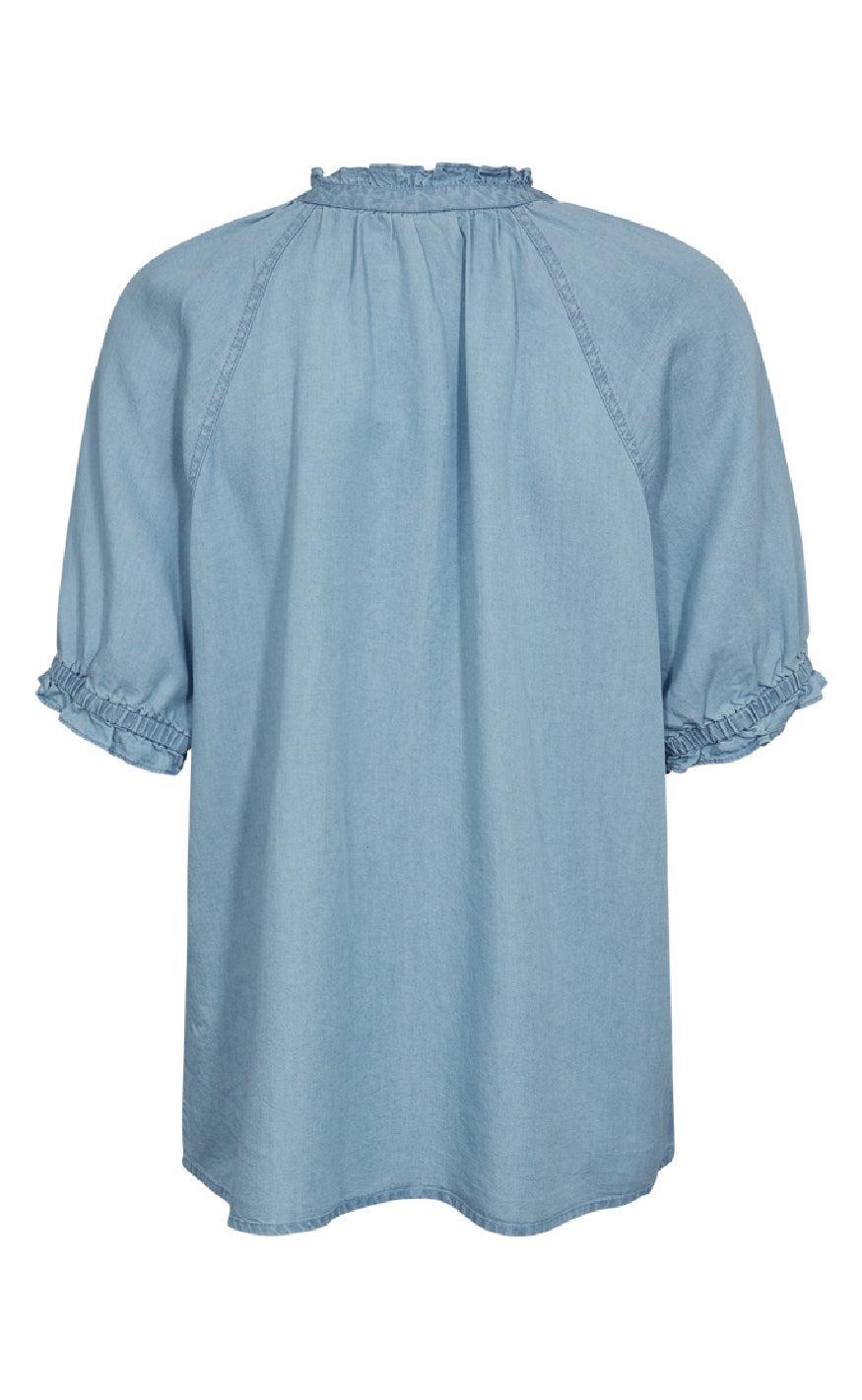 Freequent Bluse - Carly - Light Blue Denim