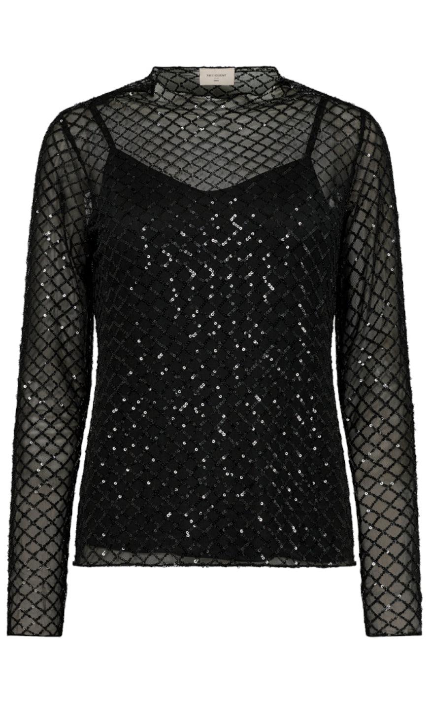 Freequent Bluse - Herlig - Black