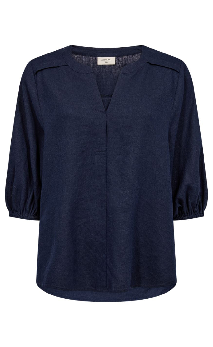 Freequent Bluse - Lava 204290 - Navy Blazer