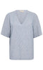 Freequent Bluse - Lava - Off White w. Nebulas Blue