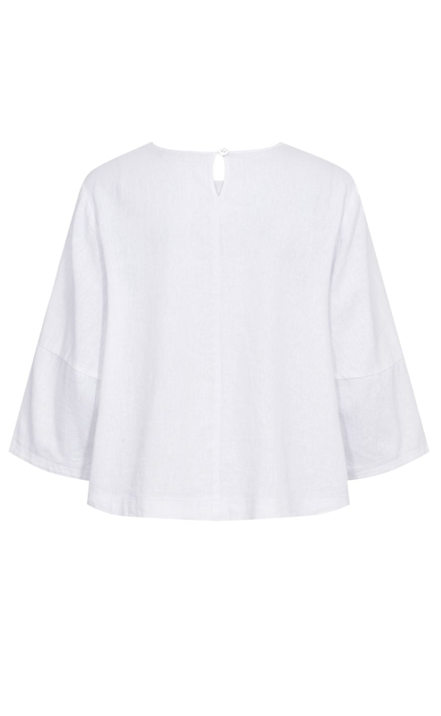 Freequent Bluse - Lava Pleat - Brilliant White