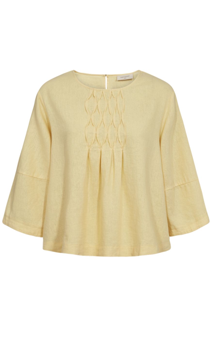 Freequent Bluse - Lava Pleat - Golden Haze