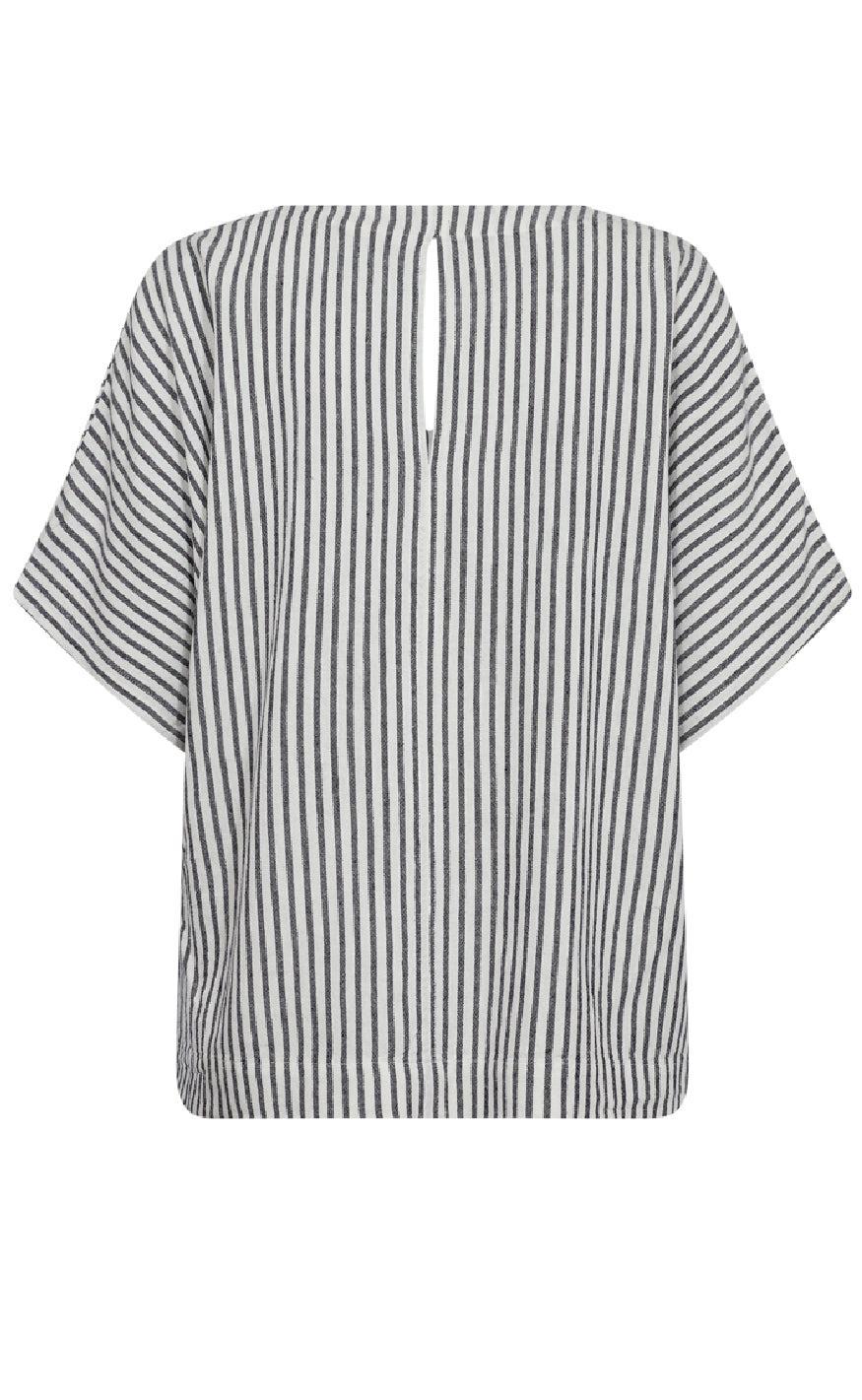 Freequent Bluse - Lavisco - Star Off-white w. Navy Blazer