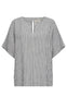 Freequent Bluse - Lavisco - Star Off-white w. Navy Blazer
