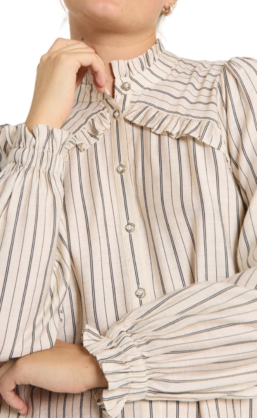 Freequent Bluse - Onilla - Moonbeam w. Black