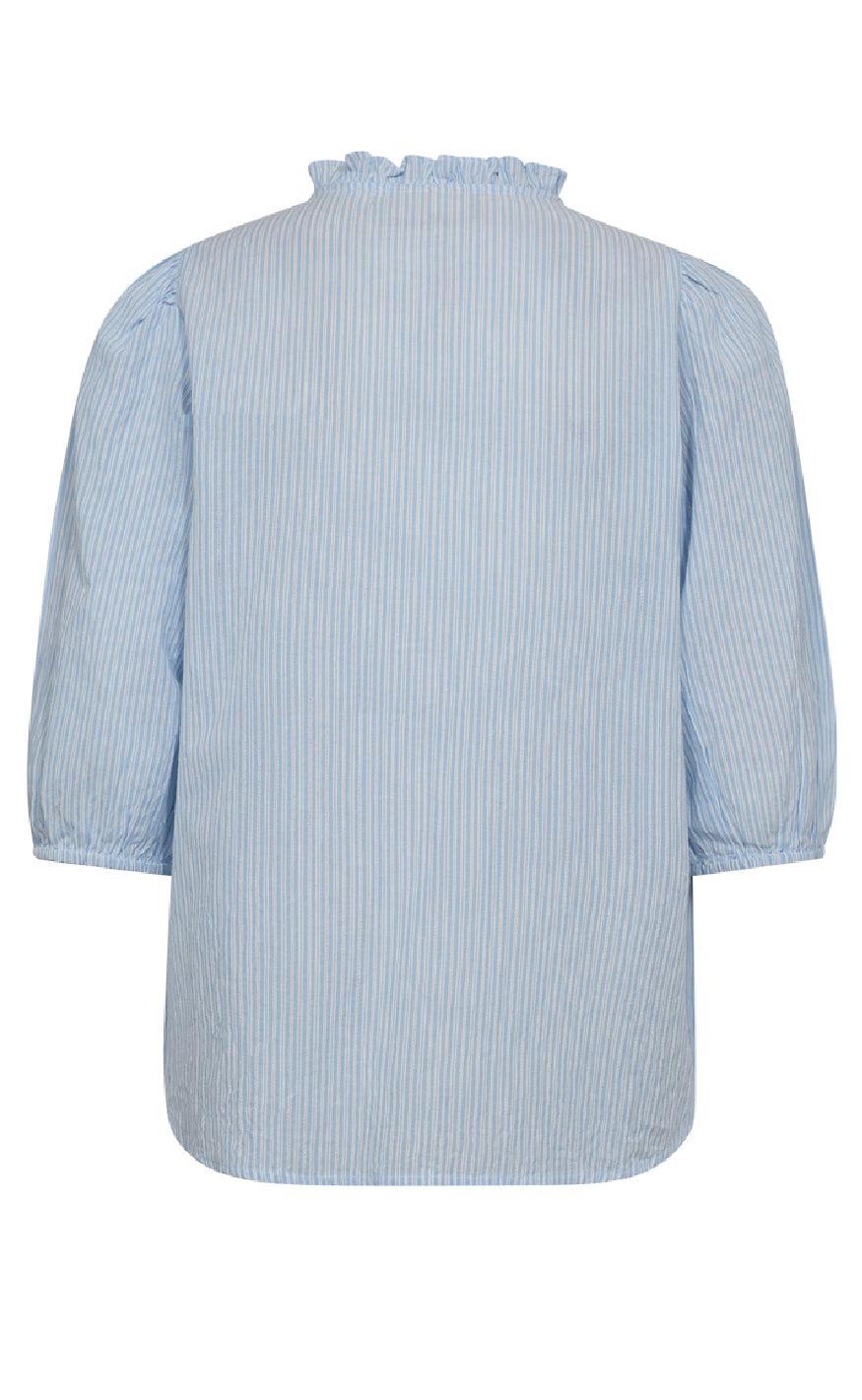 Freequent Bluse - Rolly - Chambray Blue w. Star Off-white