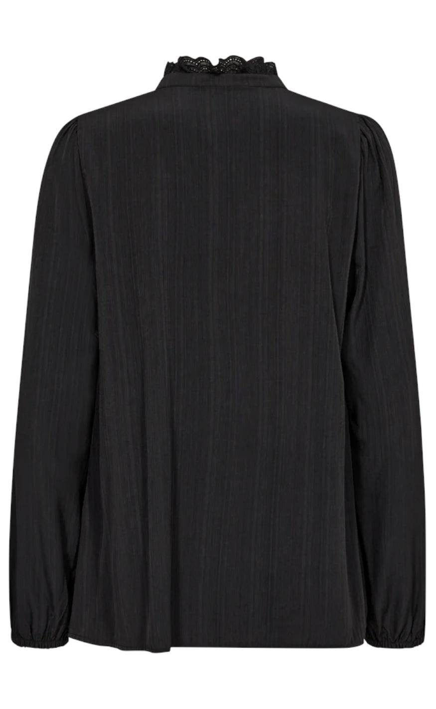 Freequent Bluse - Sea - Black