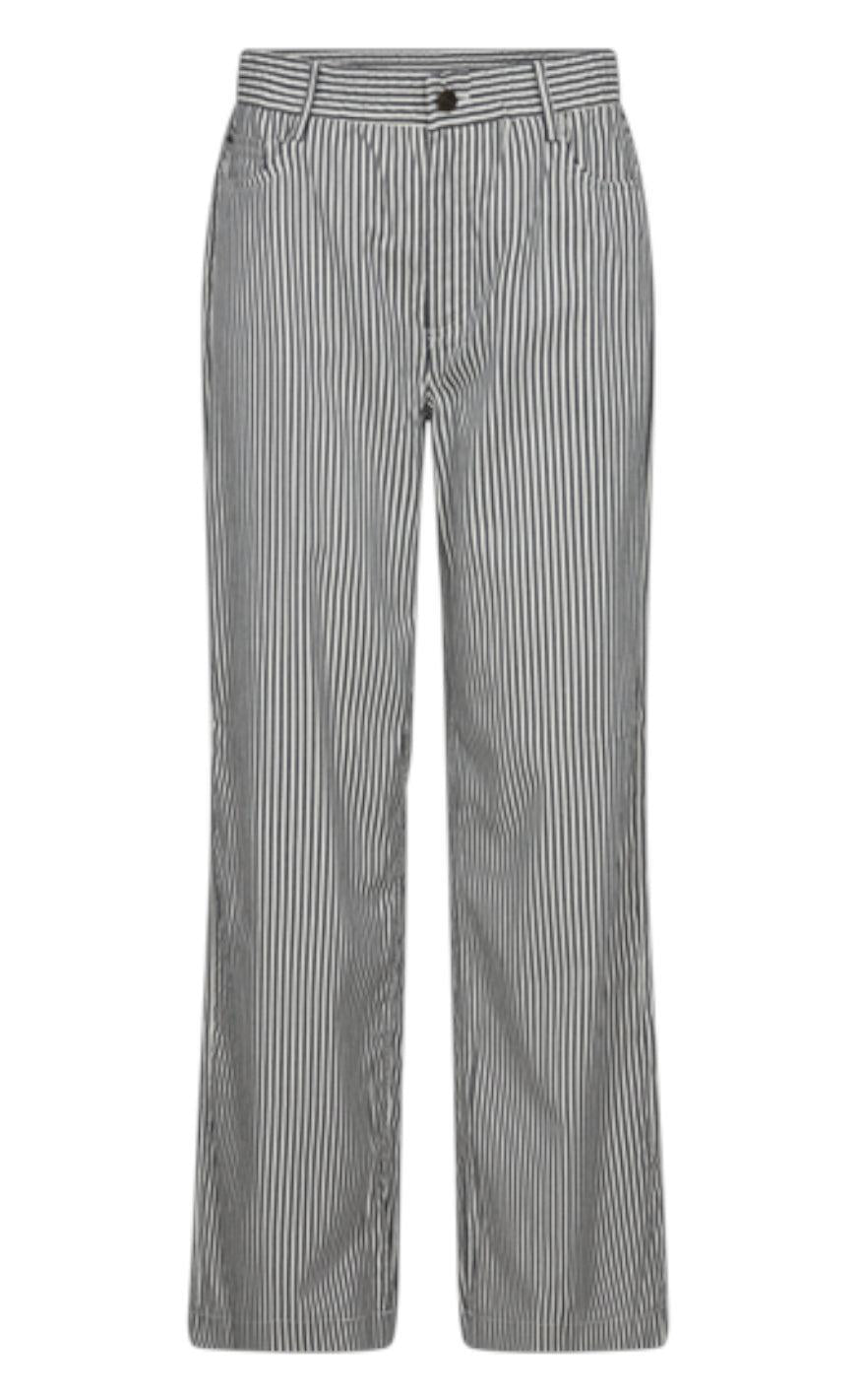 Freequent Bukser - Mella - Star Off-white w. Navy Blazer