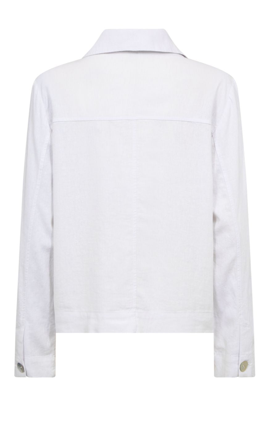 Freequent Jakke - Lava Button - Brilliant White