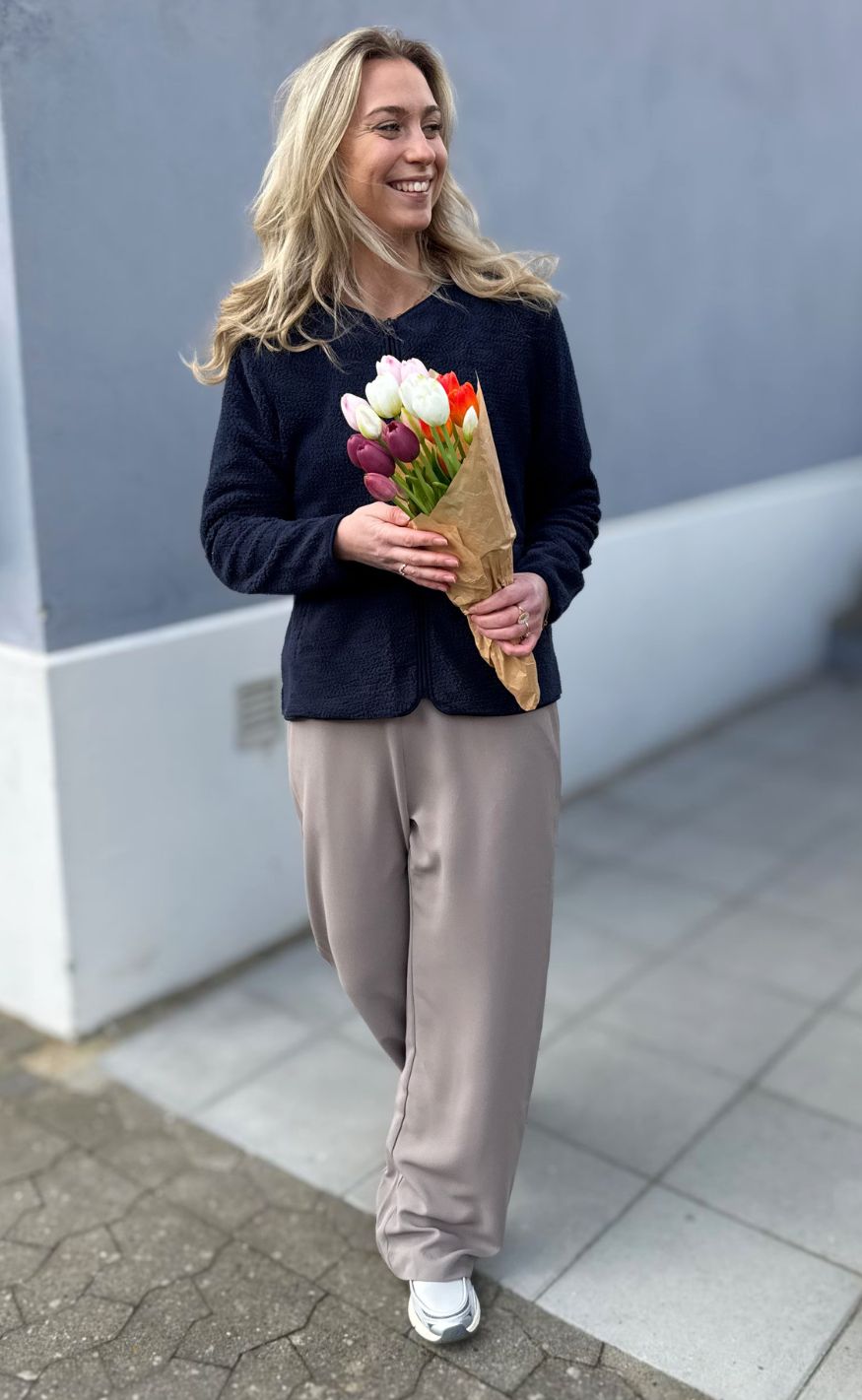 Freequent Jakke - Teddy - Navy Blazer